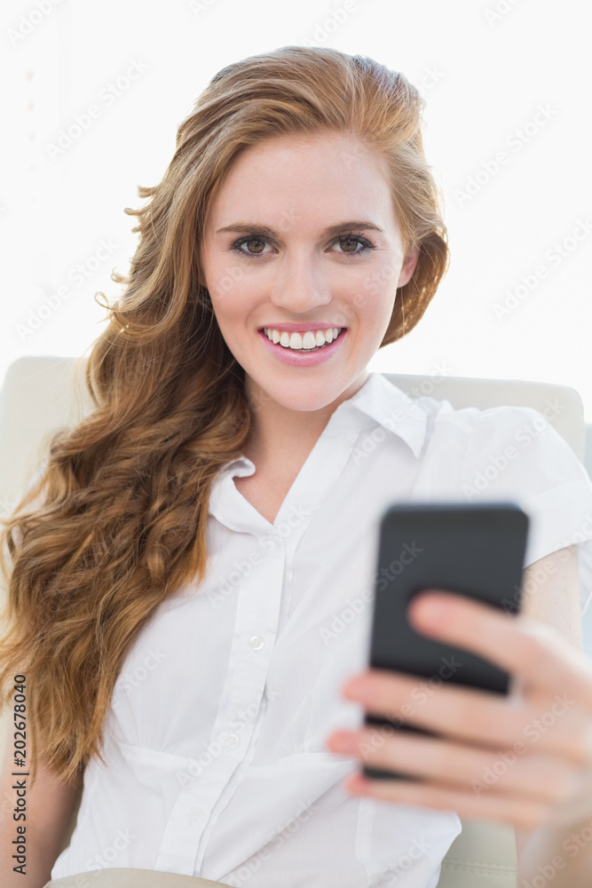 Portrait of a smiling businesswoman with cellphone Portrait of a smiling businesswoman with cellphone