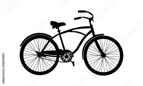 hybrid bike silhouette vector.