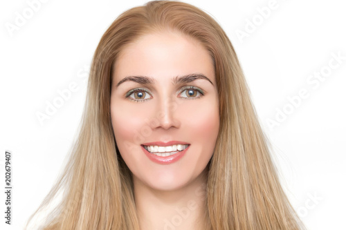 Face of a beautiful blond girl