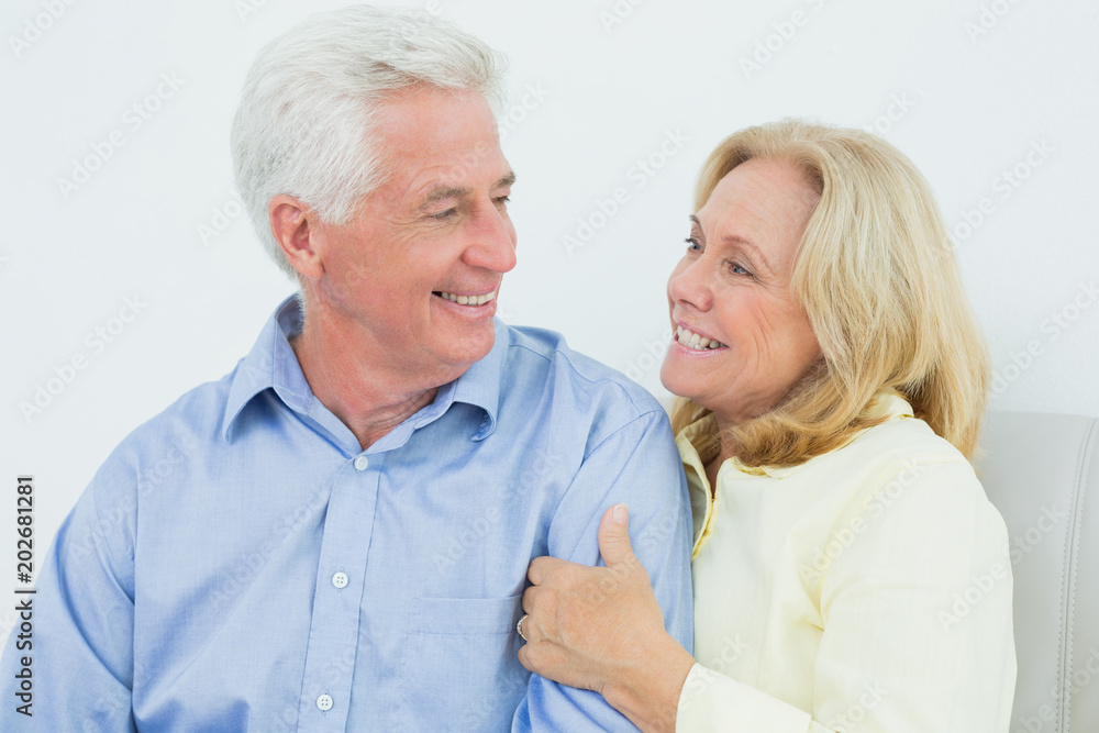 Happy romantic senior couple at home Happy romantic senior couple at home
