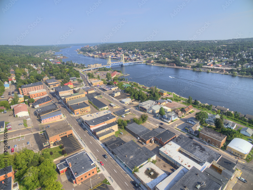 Wall Mural Houghton and It's Lift Bridge and located in the Upper Peninsula of Michigan