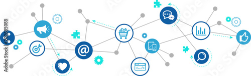 online marketing / social media marketing / SEO vector illustration