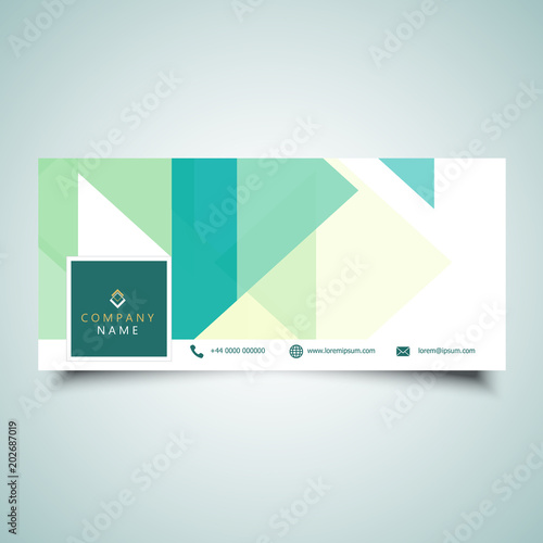 Social media timeline cover design with low poly design