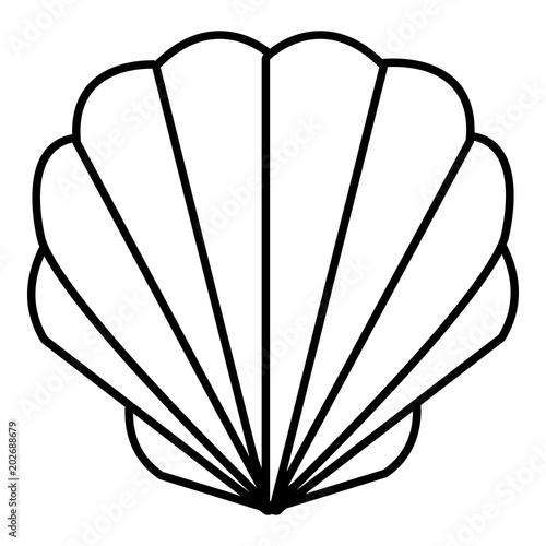 Fotografiet Shell icon. Outline illustration of shell vector icon for web