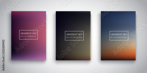 Gradient sunset sky backgrounds
