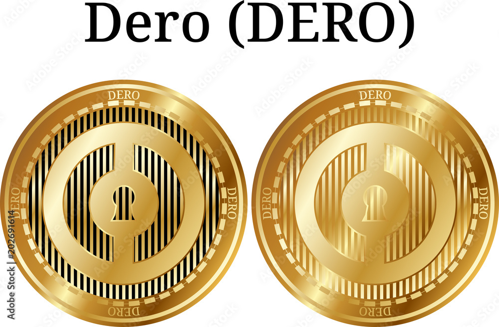 Set of physical golden coin Dero DERO Stock Vector Adobe Stock