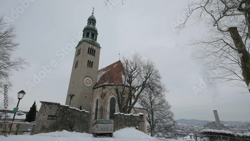 The Mulln Church on a winter day photo