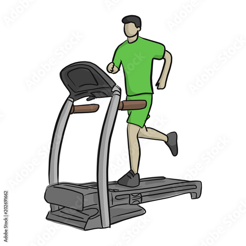 Man On Treadmill Vector  Treadmill Drawing  Free Transparent PNG Clipart  Images Download