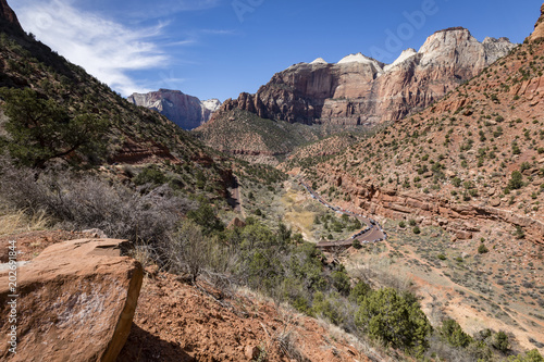 viewpoint over zion national park during spring break and easter