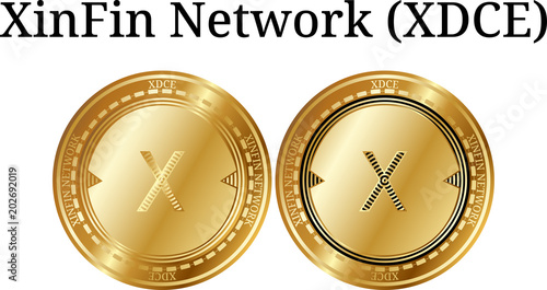 Set of physical golden coin XinFin Network (XDCE) photo