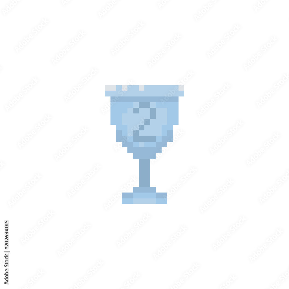 Pixel Silver Goblet For Games And Websites Stock Vector Adobe Stock