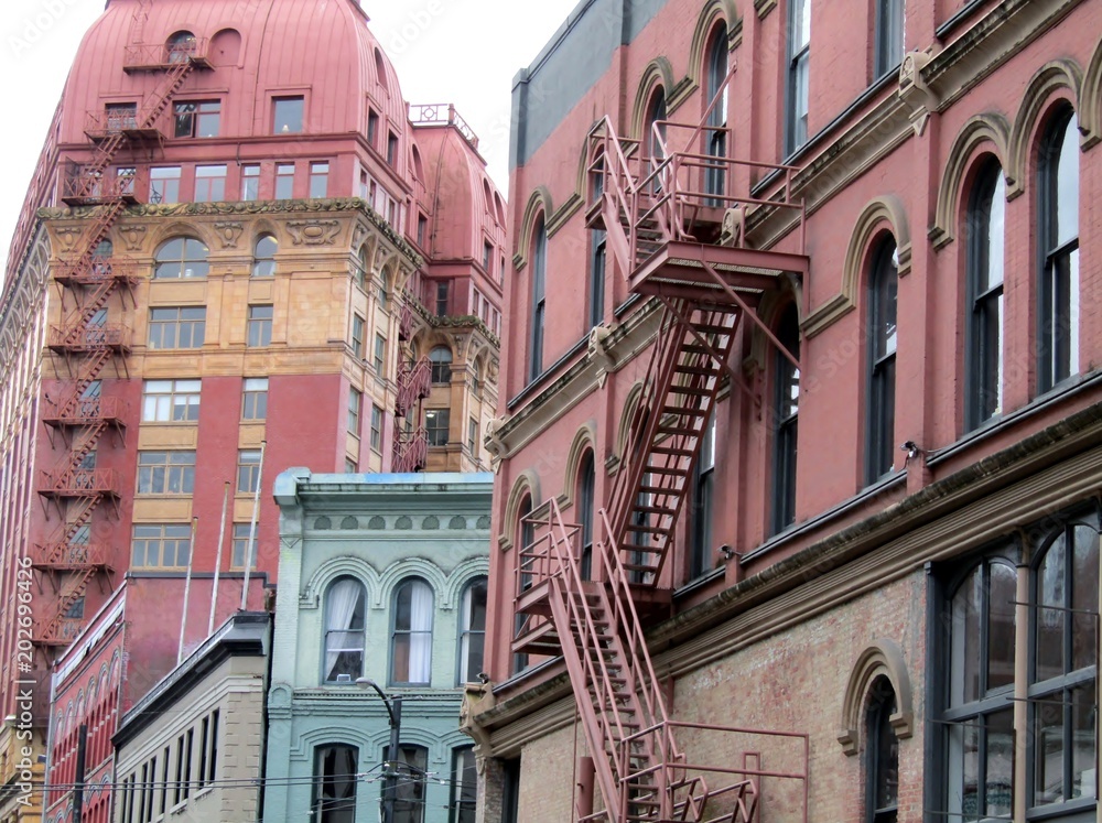 Fototapeta premium Victorian buildings in Gastown. Vancouver, British Columbia, Canada