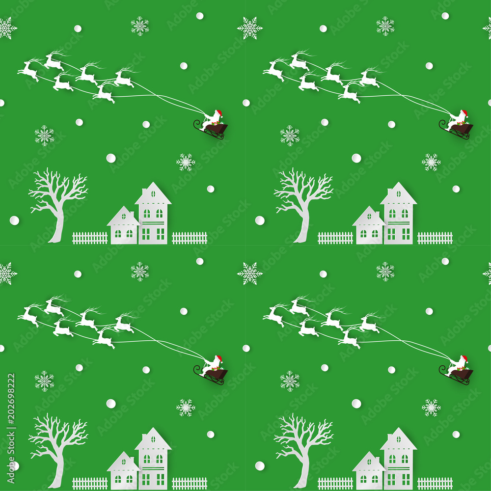 Naklejka Seamless pattern of winter season,Christmas design background for holiday,celebration party,new year or wrapping paper,vector illustration