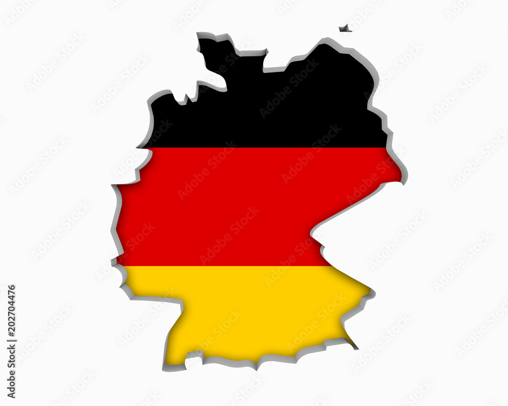 Obraz premium Germany DE German Flag Map 3d Illustration