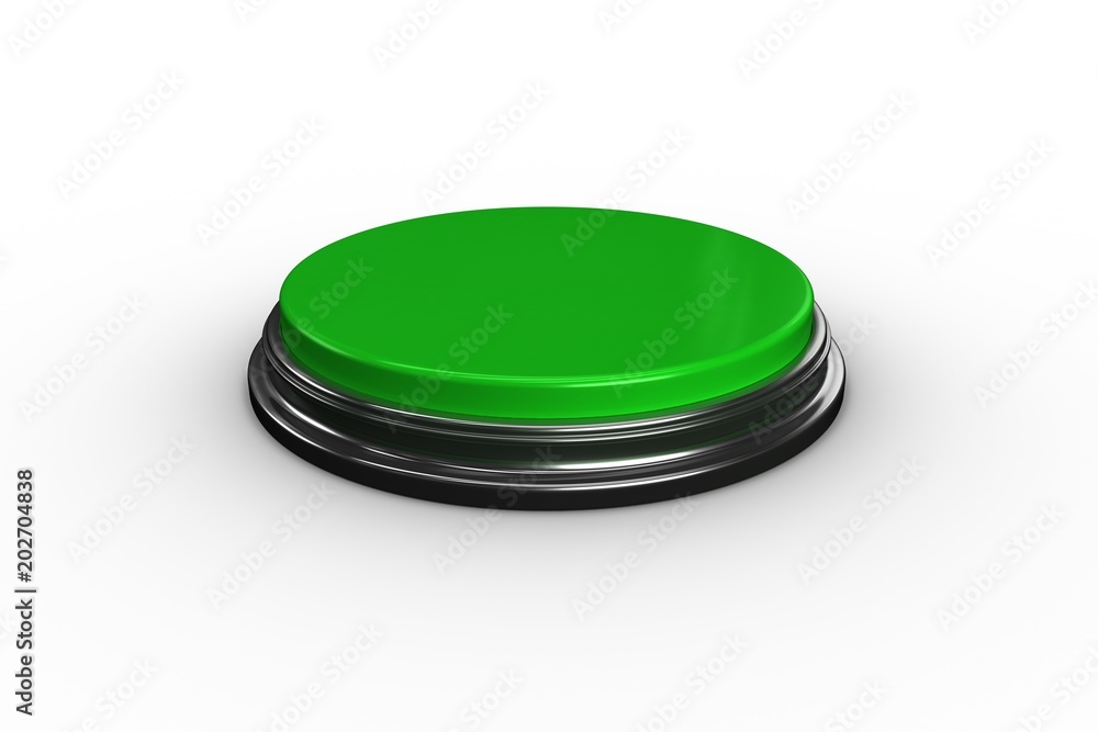 Digitally generated green push button Digitally generated green push button