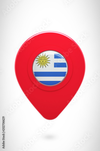 Free Download Close-up of map marker against uruguay national flag - GFXLoad
