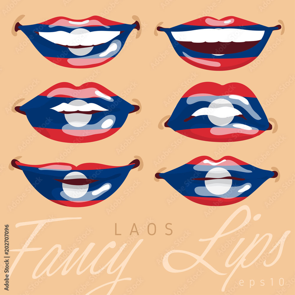 Woman Lips Painted World Flag : Vector Illustration Woman Lips Painted World Flag : Vector Illustration