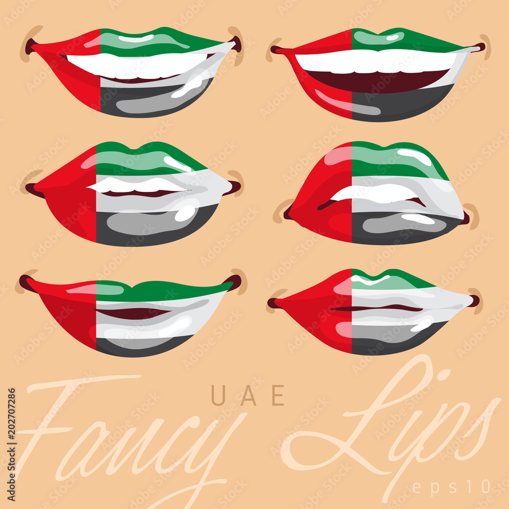 Woman Lips Painted World Flag : Vector Illustration Woman Lips Painted World Flag : Vector Illustration