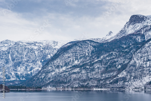 The beautiful Austrian mountain lake Hallstattersee. Austria