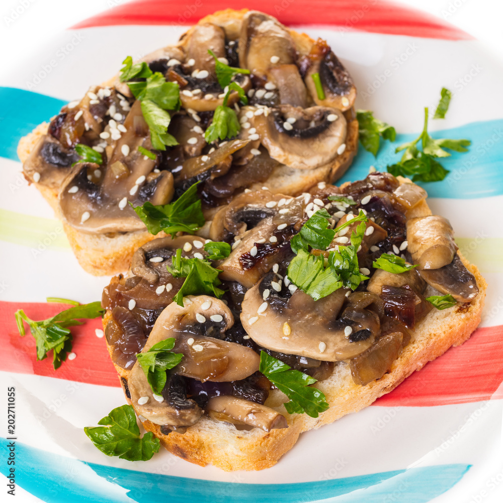 sandwiches with fried mushrooms and onions sandwiches with fried mushrooms and onions