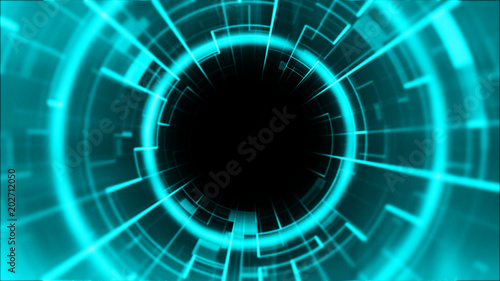 Background futuristic tunnel with blue lights  Beautiful Abstract Hud elements
