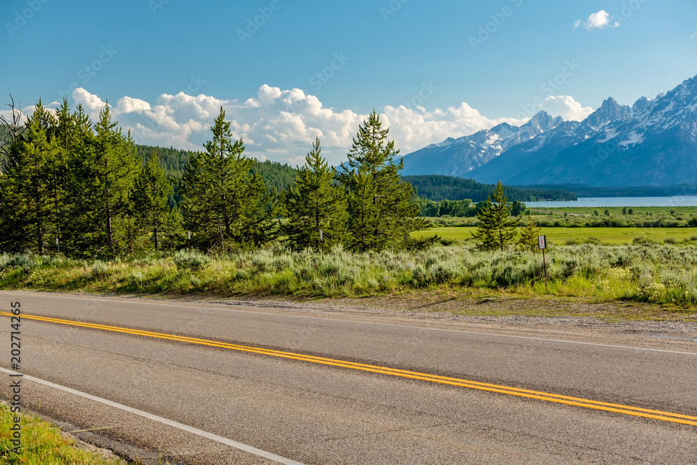 Naklejka premium Highway in Grand Teton National Park