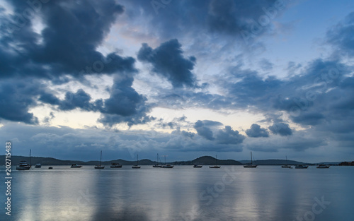 Overcast Sunrise Waterscape photo