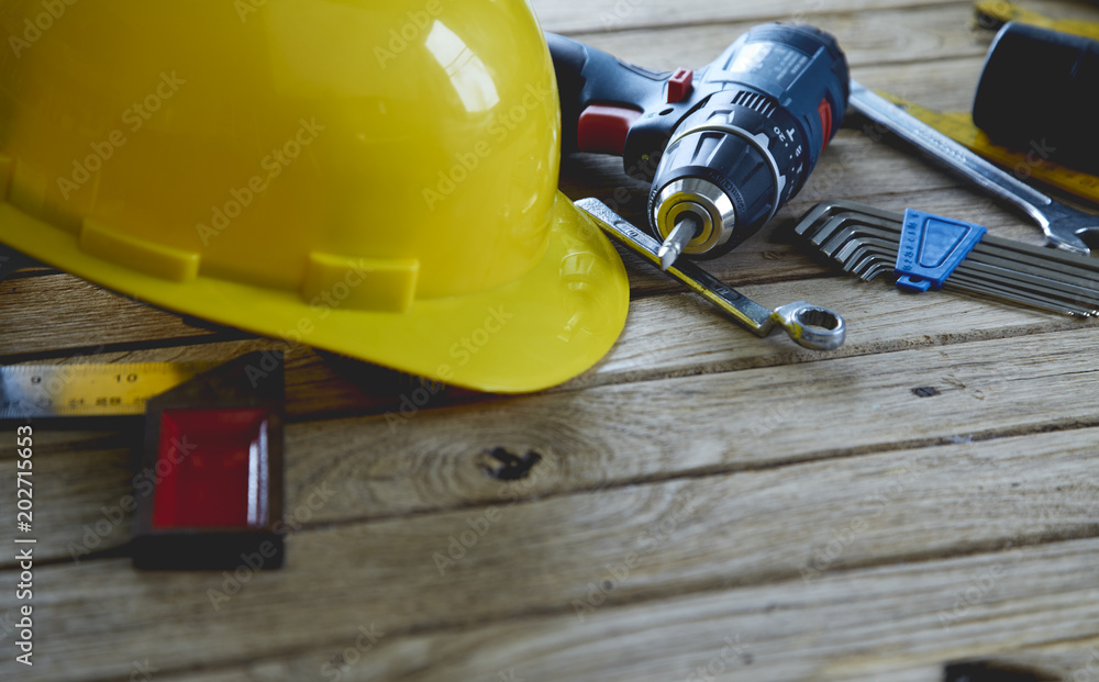 Fototapeta premium Construction tools with copy space