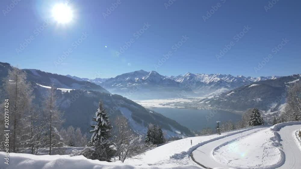 Zeller See on a winter day at Zell am See Zeller See on a winter day at Zell am See