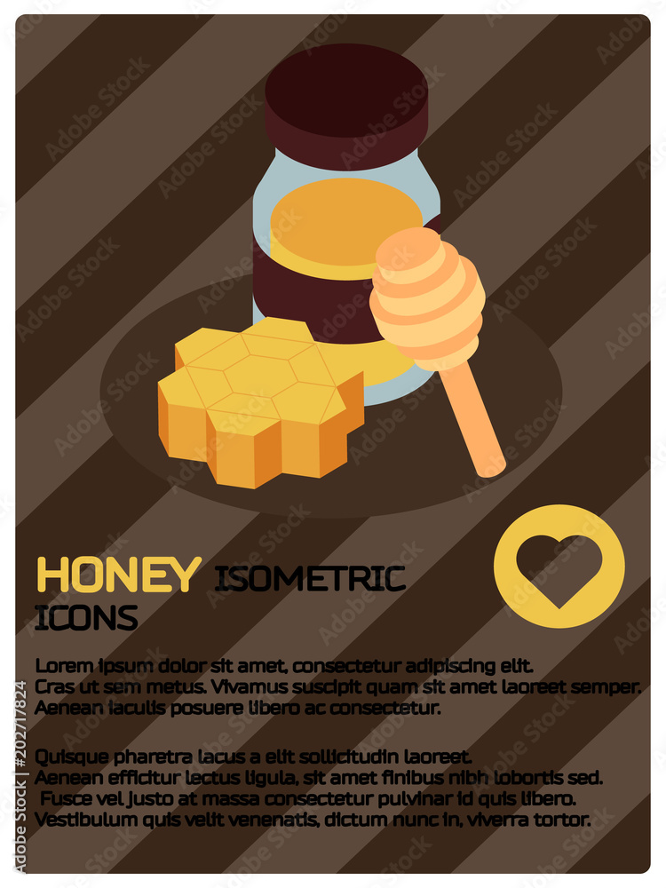 Fotografie Honey color isometric poster