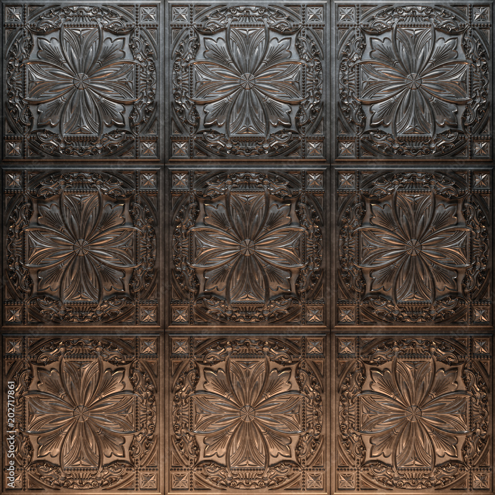 Vintage decorative pattern. 3D rendering.