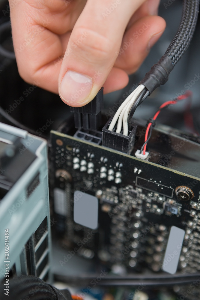 Hand fixing motherboard Hand fixing motherboard