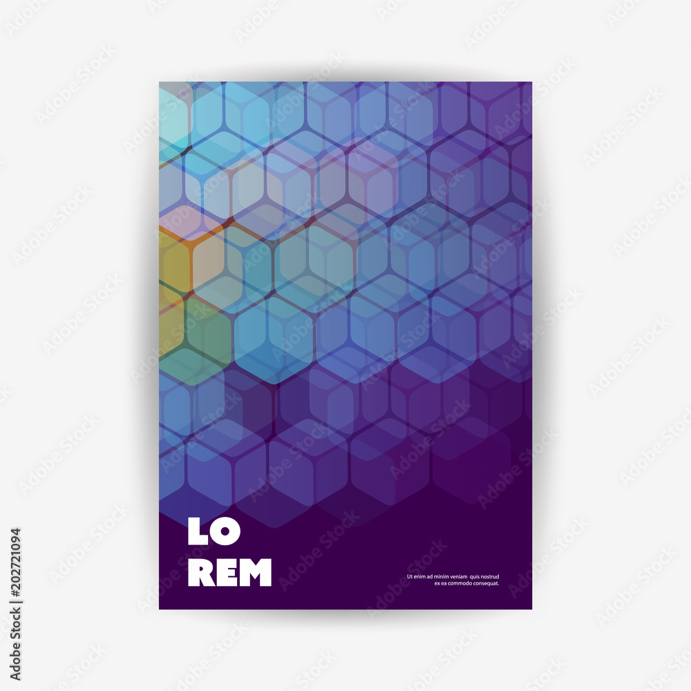 Modern Style Flyer or Cover Design for Your Business with Honeycomb Pattern - Applicable for Reports, Presentations, Placards, Posters - Creative Vector Template 