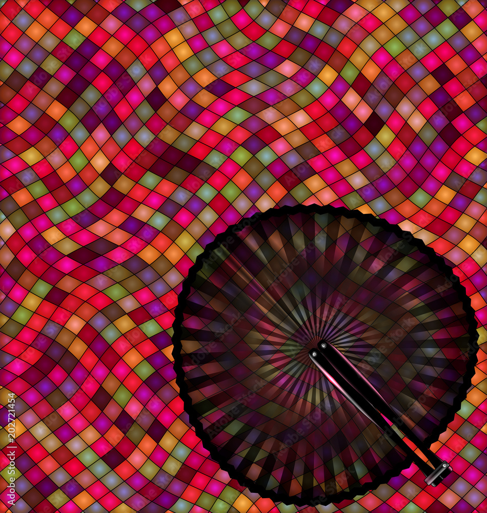 Fototapeta premium color background and round fan