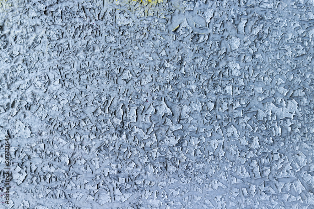 Αυτοκόλλητο Cracked wizened cyan paint on a metal surface