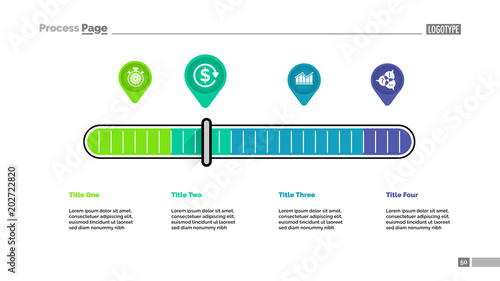 Four pointers scale metaphor process chart template photo