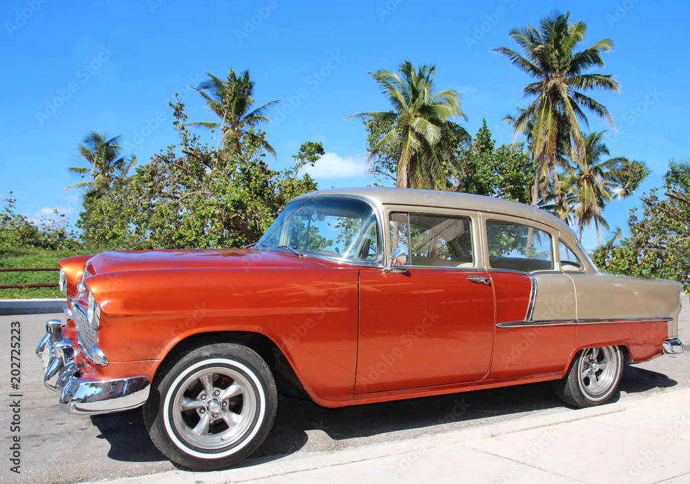Vintage car on the streets of Havana Cuba