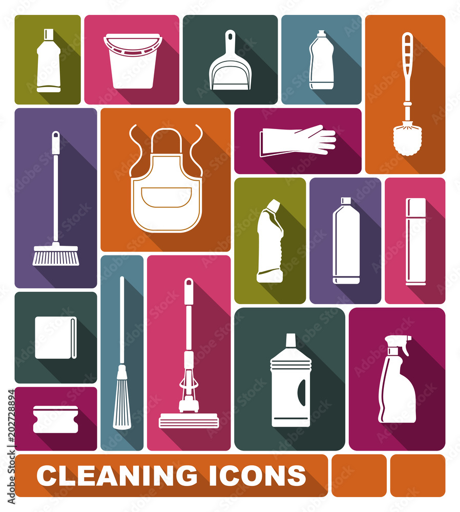 Cleaning icons. Vector illustration Cleaning icons. Vector illustration
