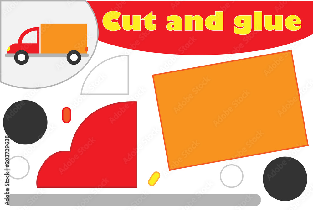 Φωτογραφία Truck in cartoon style, education game for the development of preschool children