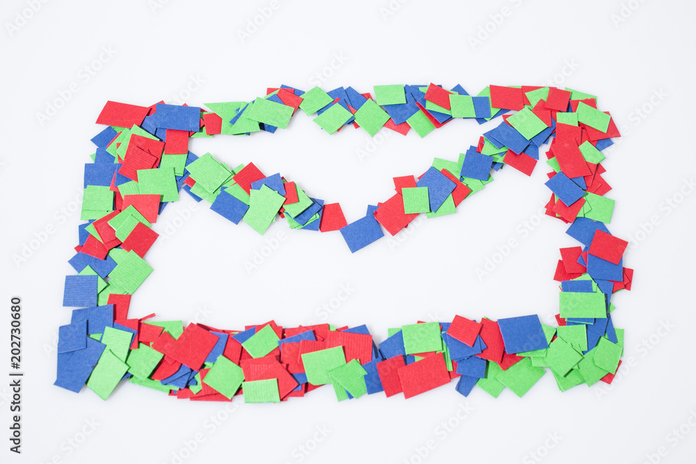 Symbol envelope multicolor isolated in a white background Symbol envelope multicolor isolated in a white background
