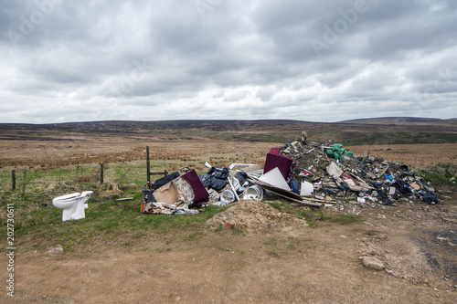 rubbish dumped on moorland