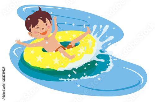 浮き輪 ウォータースライダー Stock イラスト Adobe Stock