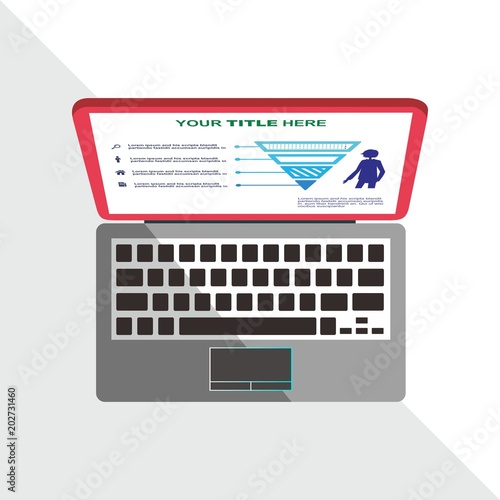 computer, laptop, gadget vector illustration with flat design