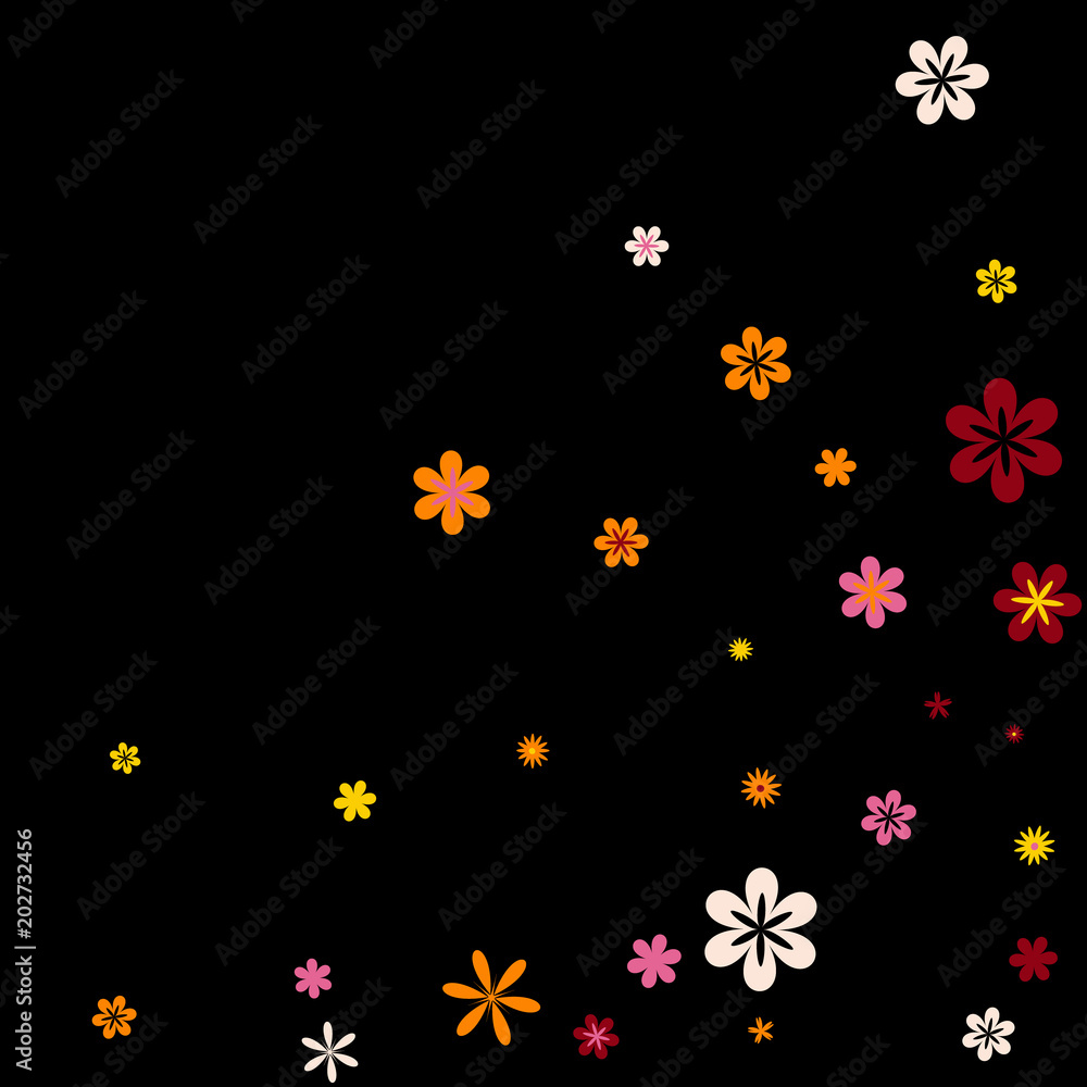 Cute Floral Pattern with Simple Small Flowers for Greeting Card or Poster. Naive Daisy Flowers in Primitive Style. Vector Background for Spring or Summer Design. Cute Floral Pattern with Simple Small Flowers for Greeting Card or Poster. Naive Daisy Flowers in Primitive Style. Vector Background for Spring or Summer Design.