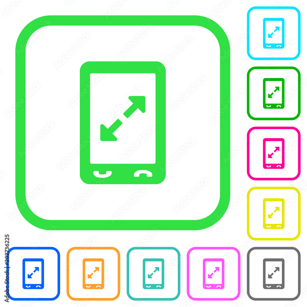 Mobile pinch open gesture vivid colored flat icons Mobile pinch open gesture vivid colored flat icons