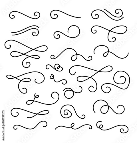Flourishes, swirls, decorative elements vector collection