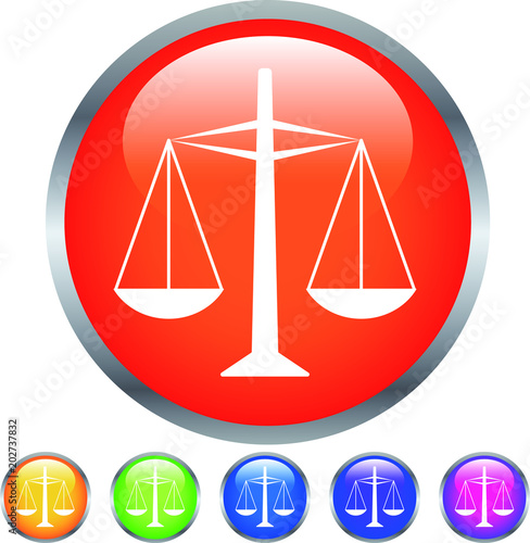 Colorful Shiny round button with steelyard mark set