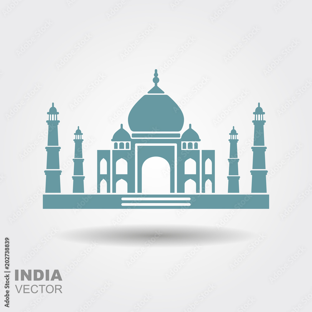 Taj Mahal silhouette icon.