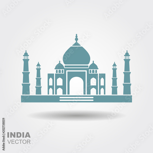 Taj Mahal silhouette icon.