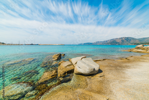 Rocks and turquoise water in Spiaggia del Riso